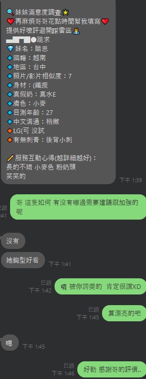 限熟客【北區】晴恩🇻🇳越南$3100.可攝影（月）