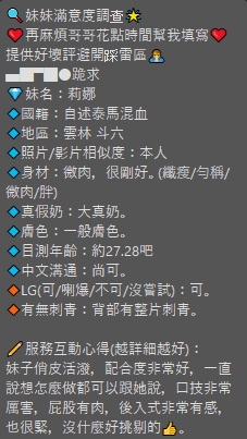 限熟客【斗六】莉娜🇲🇾馬來$2700 .無套（軒）